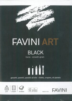 BLACK LISCIO A4 320GRMQ 10FF GESSETTI, PASTELLI, PASTELLI A OLIO