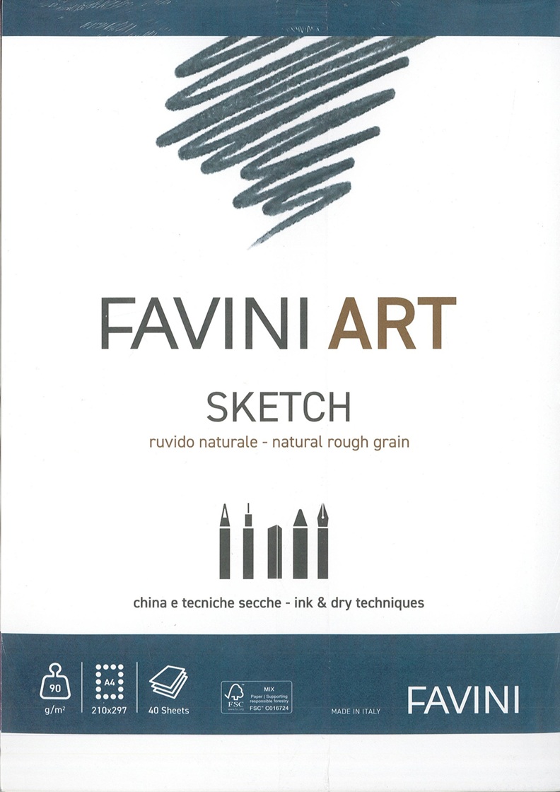 SKETCH RUVIDO NAT A4 90GR 40FF CHINA E TECNICHE SECCHE