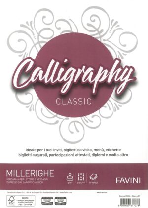 A4 MILLERIGHE 200GRMQ 50 PZ CALLIGRAPHY CLASSIC
